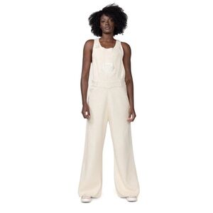 $219 HONOR THE GIFT WOMENEN LABOR OVERALL CROCHET  Heavy OVERSIZED S BONE Cream